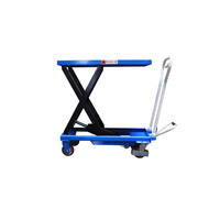 Eoslift Industrial Grade TA15 Manual Scissor Lift Table Cart 330 lbs. Capacity, Table Size 17.7 in. x 27.5 in. with Swivel Rear Caster and Rigid Stationary Front Caster Wheels TA15